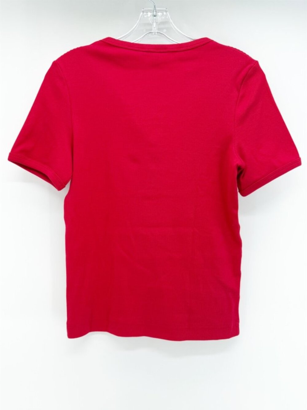 COS Ribbed Henley T-shirt in Red M - Picture 3 of 10